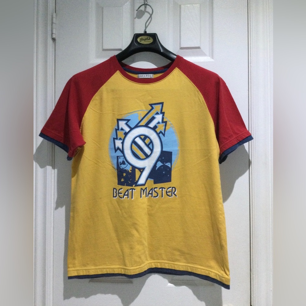 Y2K George Red and Yellow Beat Master Graphic Tee